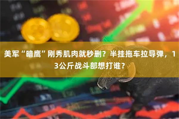 美军“暗鹰”刚秀肌肉就秒删？半挂拖车拉导弹，13公斤战斗部想打谁？